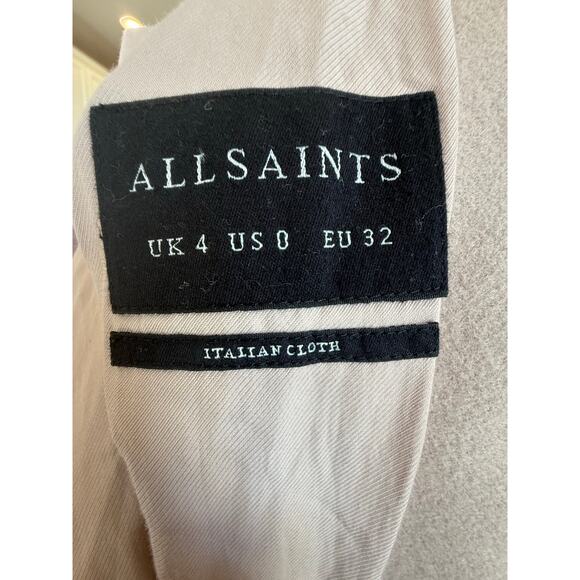 ALLSAINTS City Monument Coat in Taupe Size 0 $599 retail wool asymmetrical - Picture 8 of 11